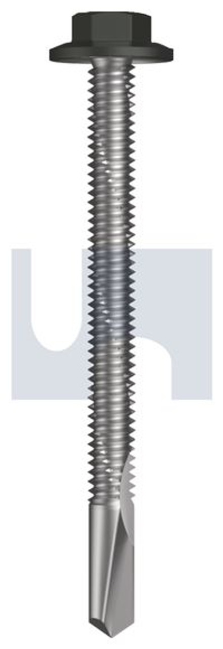 S500 Tiger Self Drilling Screw Flanged Hex Head #12-24 X65 Woodland Grey (Thunder) -Cl4