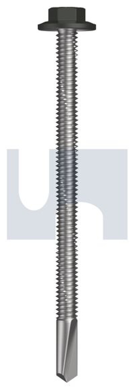 S500 Tiger Self Drilling Screw Flanged Hex Head #12-24 X85 Woodland Grey (Thunder) -Cl4
