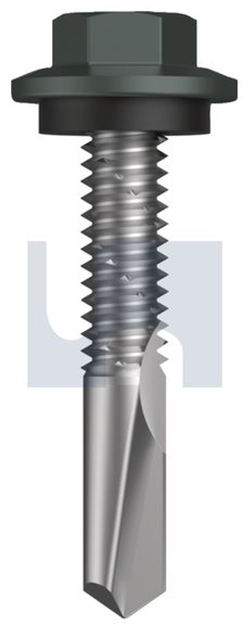 S500 Tiger Self Drilling Screw Hex Head + Washer #12-24 X32 Woodland Grey (Thunder) -Cl4