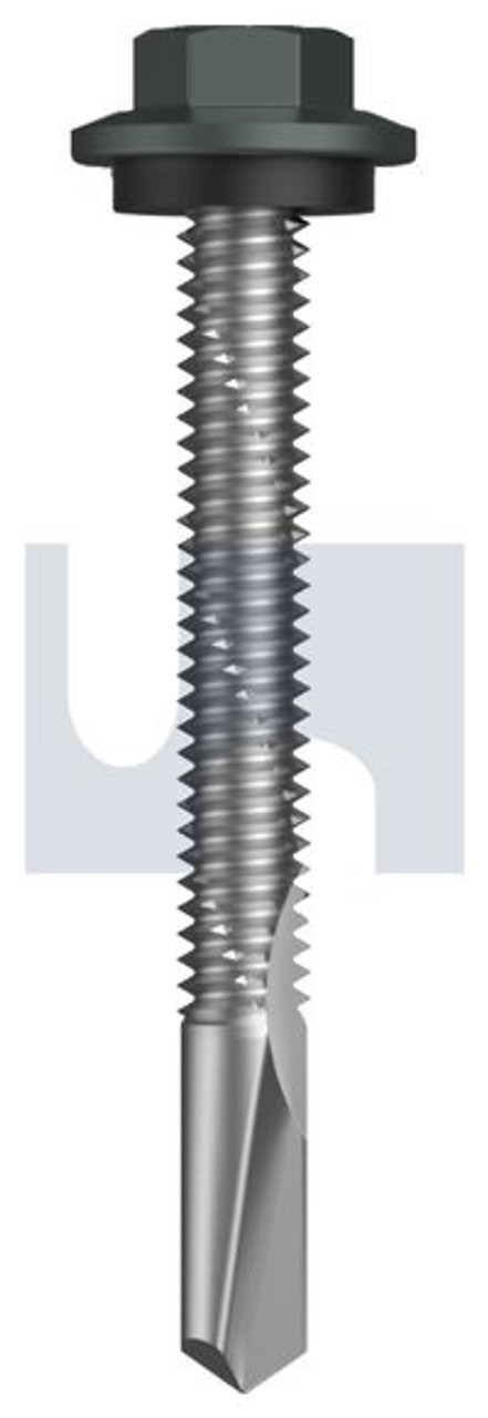 S500 Tiger Self Drilling Screw Hex Head + Washer #12-24 X50 Woodland Grey (Thunder) -Cl4