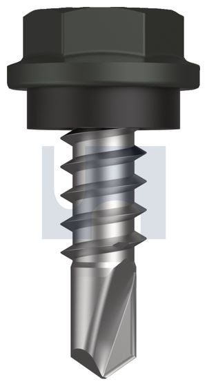 Metal Self Drilling Screw Hex Head + Washer #10-16 X16 Woodland Grey (Thunder) -Cl4