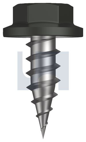 Needle Pt Self Drilling Screw Flanged Hex #8-15 X12 Woodland Grey (Thunder) -Cl4