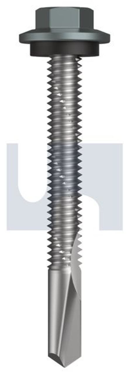 S500 Tiger Self Drilling Screw Hex Head + Washer #12-24 X50 Windspray (Smokey) -Cl4