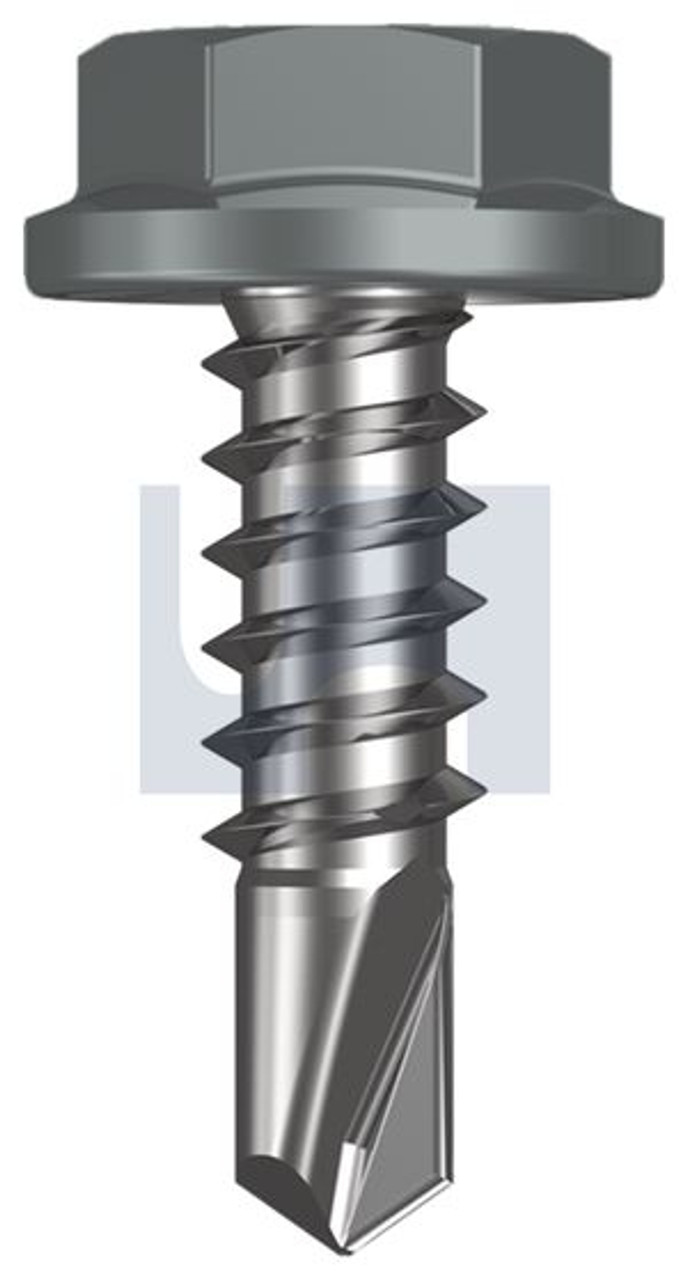 Metal Self Drilling Screw Flanged Hex Head #10-16 X16 Windspray (Smokey) -Cl4