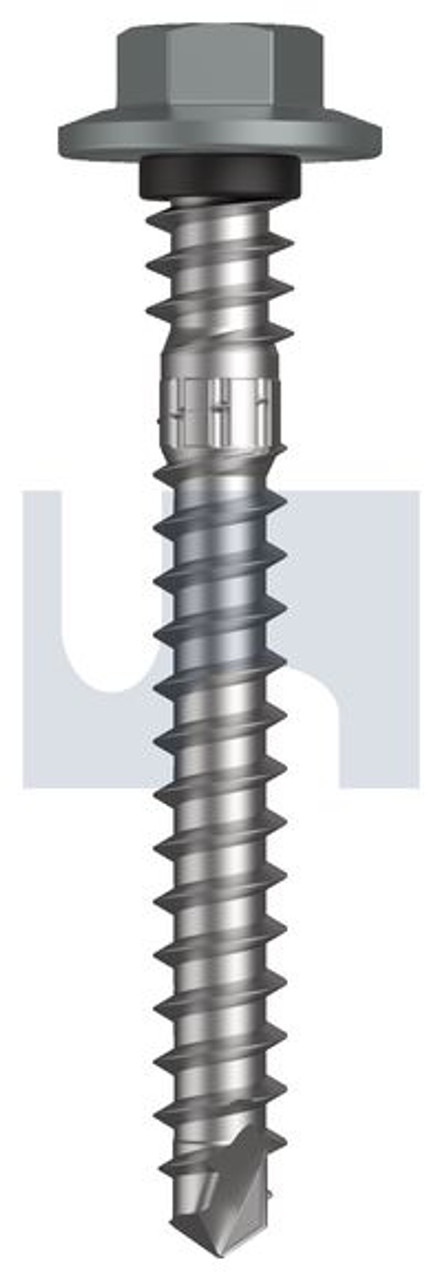 Vmax Self Drilling Screw Hex + Washer + Xgrip M6.2-11 X50 Windspray (Smokey) -Cl4