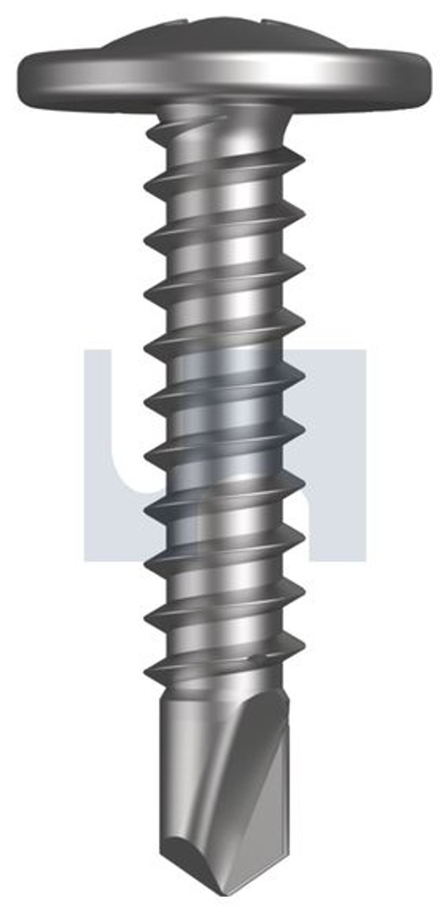Metal Self Drilling Screw Button Wafer #8-18 X20 Zinc Yellow Passivate