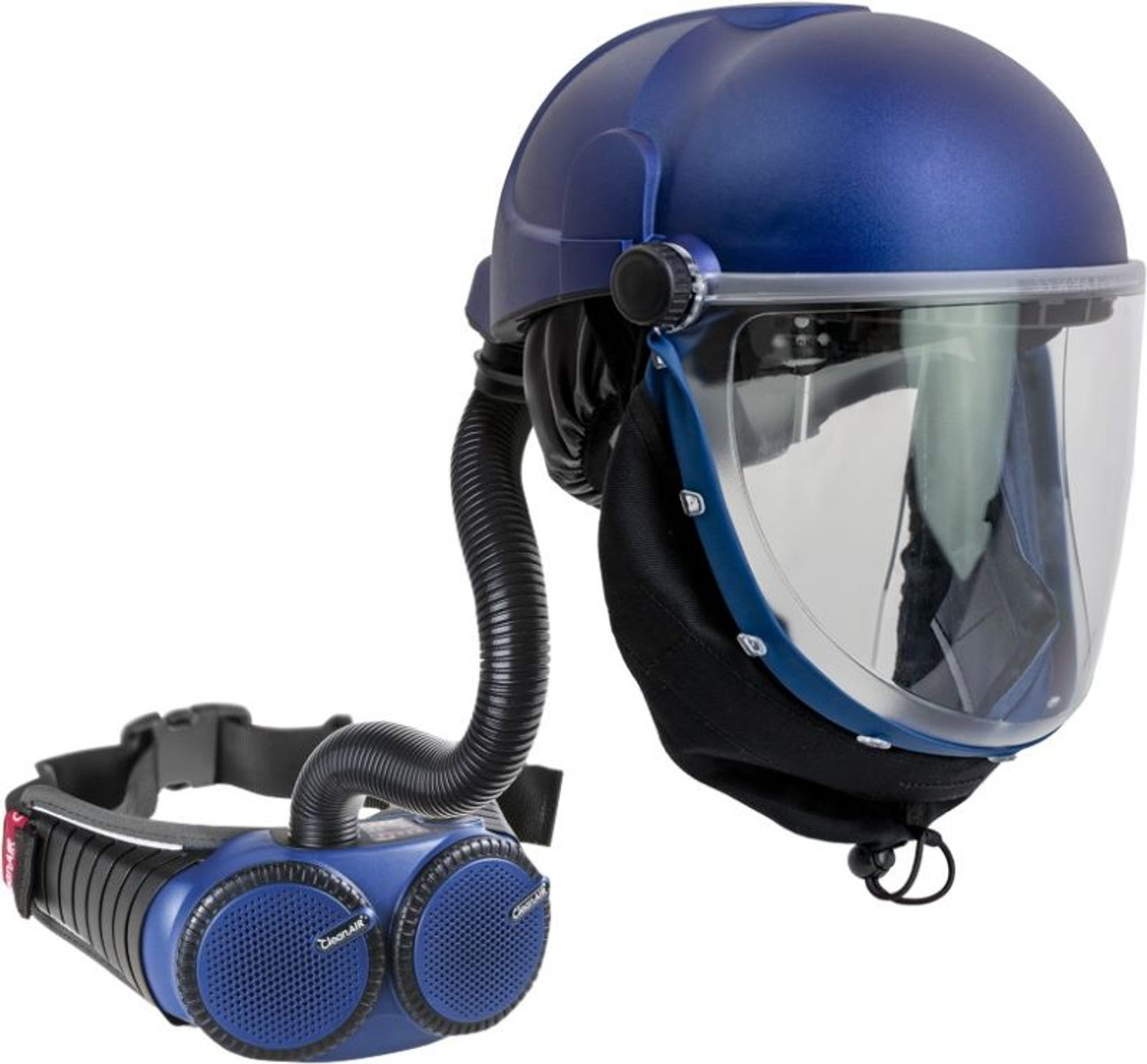 Cleanair Helmet With Clear Flip-Up Visor & Papr Unit - Pre-Packaged Kit  Includes Cleanair Helmt, Rpa530 Aergo Unit, Li-Ion Battery, Recharger, Flex Hose And Fittings, Comfort Belt, Flow Indicator