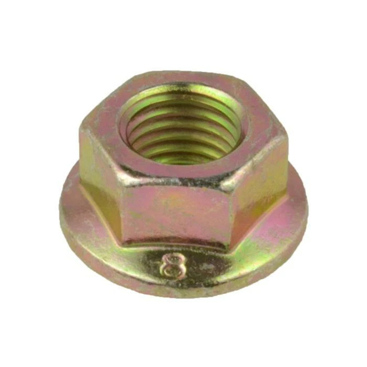 Serrated M10 Fine Flange Nut Zinc Yellow