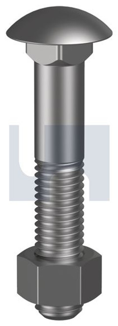 Bolt Cuphead & Nut Pln M12 X 70 As1390/Cl 4.6 Plain