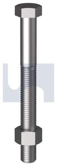 Bolt Hex & Nut Xl Thd Hdg M8 X 30 As1111.1/Cl 4.6Hot Dip Galvanised