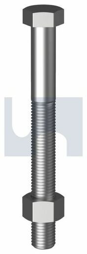 Bolt Hex & Nut Xl Thd Hdg M20 X 180 As1111.1/Cl 4.6Hot Dip Galvanised