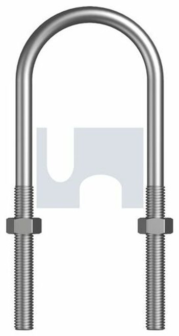 Bsw U Bolt Round Kit Zinc Plated (Rohs Compliant) Hec / Mild Steel 1/4 Bsw X 1Nb