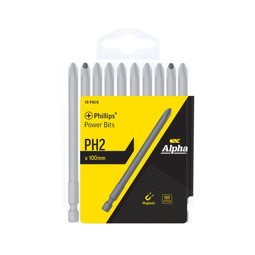 Ph2 X 100Mm Power Bits - Handipack (X10)