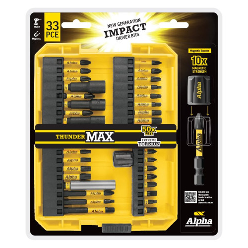 Thundermax 33 Piece Impact Driver Bit Set | 3 In 1 Magnet Booster
