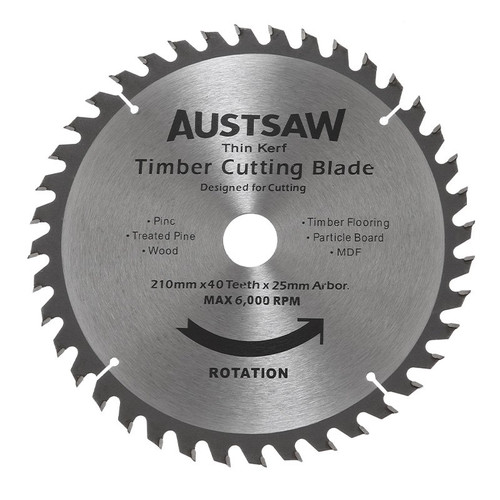 Austsaw - 210Mm (8In) Thin Kerf Timber Blade - 25Mm Bore - 40 Teeth Austsaw - 210Mm (8In) Thin Kerf Timber Blade - 25Mm Bore - 40 Teeth