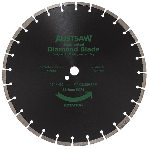 Austsaw - 400Mm(16In) Diamond Blade Segmented General Purpose - 25.4/20Mm Bore - Gen. Purpose