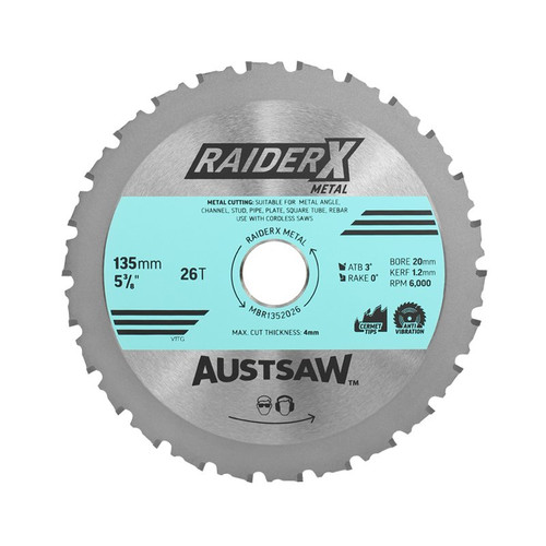 Austsaw Raiderx Metal Blade 135Mm X 20 X 26T