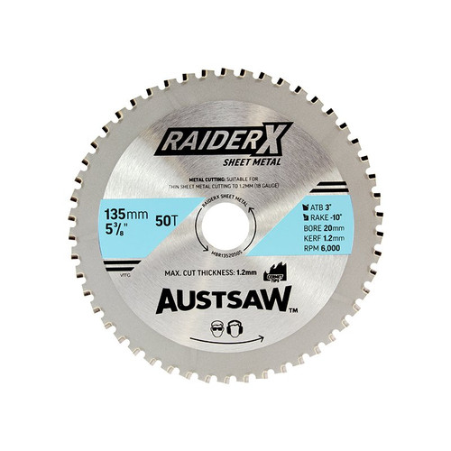 Austsaw Raiderx Sheet Metal Blade 135Mm X 20 X 50T | Cermet