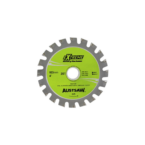 Austsaw - 103Mm (4In) Rotary Hacksaw Blade - 16Mm Bore - 20 Teeth