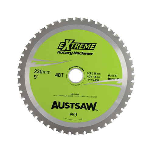 Austsaw - 230Mm (9In) Rotary Hacksaw Blade - 25Mm Bore - 48 Teeth