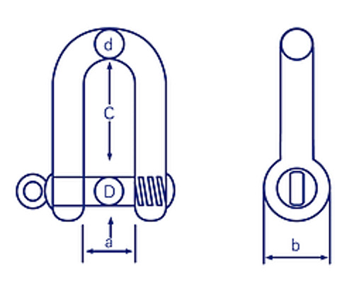 Commercial D Shackle 8Mm Gal (Not For Lifting Purposes) Commercial D Shackle 8Mm Gal (Not For Lifting Purposes)