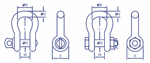 Bow Shackle With Safety Screw 8Mm 0.75T Grade S