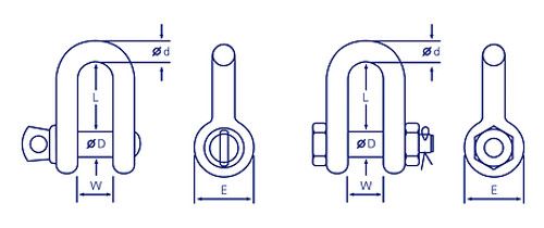 D Shackle With Safety Screw  22Mm 6.5T Grade S D Shackle With Safety Screw  22Mm 6.5T Grade S