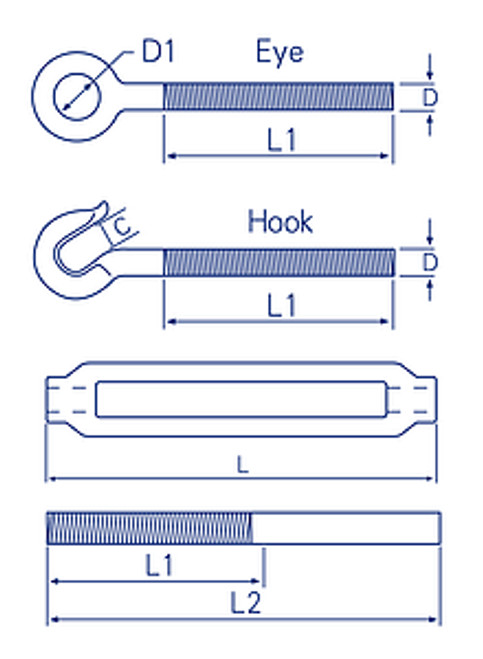 Commercial Hdg Turnbuckle Forged 6Mm Eye/Eye (Not For Lifting Purposes) Commercial Hdg Turnbuckle Forged 6Mm Eye/Eye (Not For Lifting Purposes)