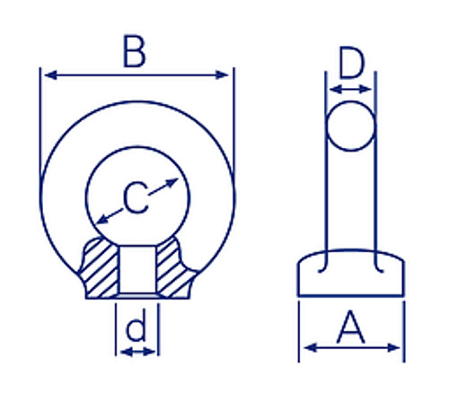 Eye Nut Din582 8Mm Z/P 0.14T