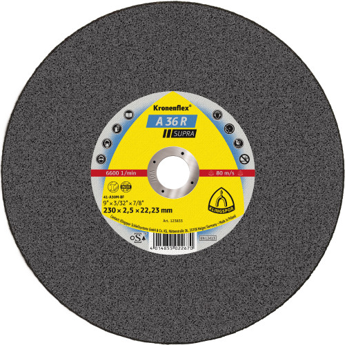 Cutting Off Wheel - (A36R) Supra/Flat/6600Rpm/Inox Medium 230X2.5X22Mm