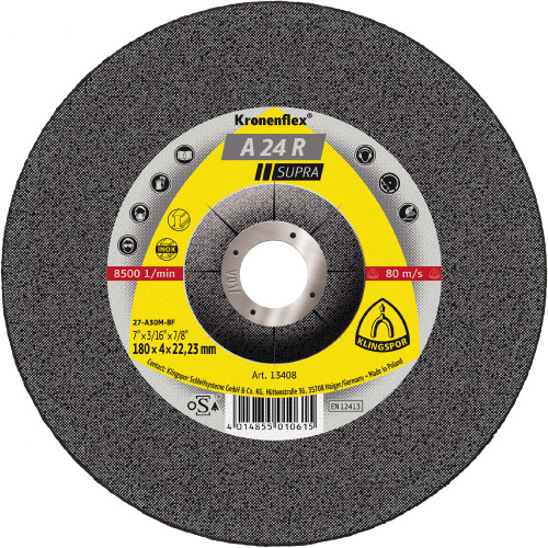 Grinding Disc - (A24R) Supra/12200Rpm Medium 125X4X22Mm