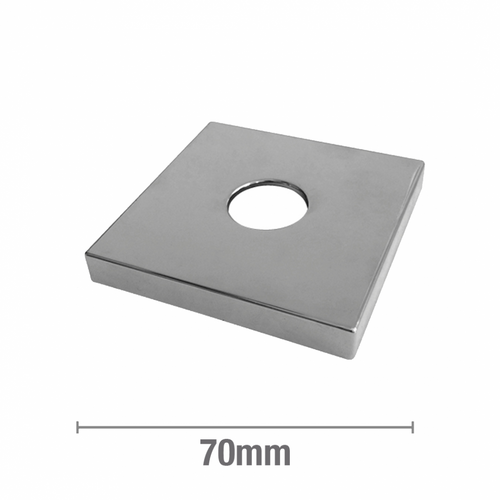 Cover Plate Chrome Plated Square 70X70Mm 1/2Inch Bsp (10Mm Rise)