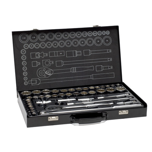 Socket Set 43 Pce, 1/2" Dve Af & Metric