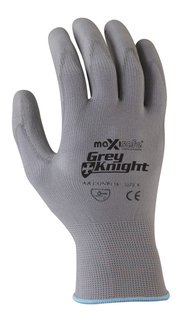 Grey Knight' Nylon Glove With Polyurethane (Pu) Palm Coating - Small