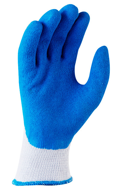 'Blue Grippa' Knitted Poly Cotton, Blue Latex Dipped Palm - Medium