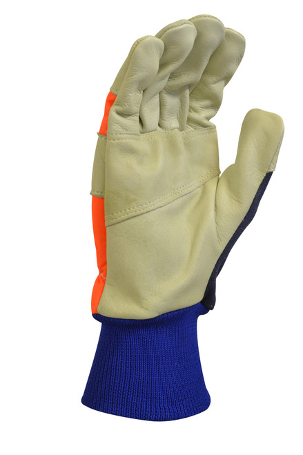 Maxisafe Hivis Cowgrain Chainsaw Gloves - Large