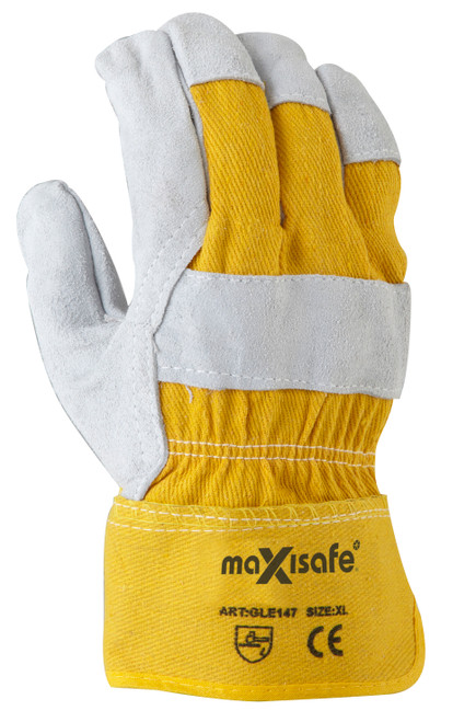 'Workman' Yellow Cotton Back Glove