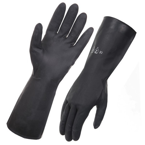 Black Neoprene Chemical Glove - Size Large