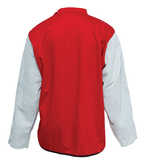 Arcguard Welding Jacket With Leather Sleeves - Medium