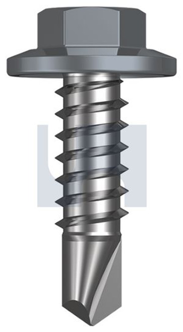 Metal Self Drilling Screw 5/16A Flanged Hex #14-14 X22 Basalt - Cl4