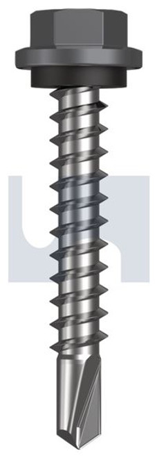 Metal Self Drilling Screw Hex Head + Washer #14-10 X42 Basalt - Cl4