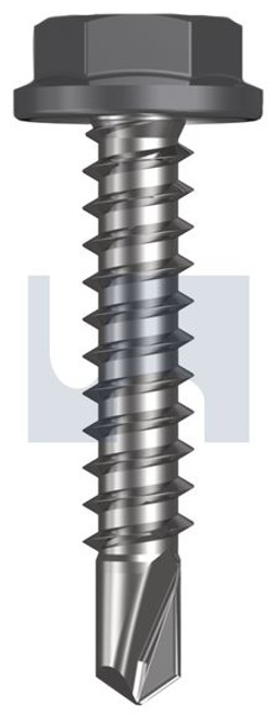 Metal Self Drilling Screw Flanged Hex Head #10-16 X25 Basalt - Zyp