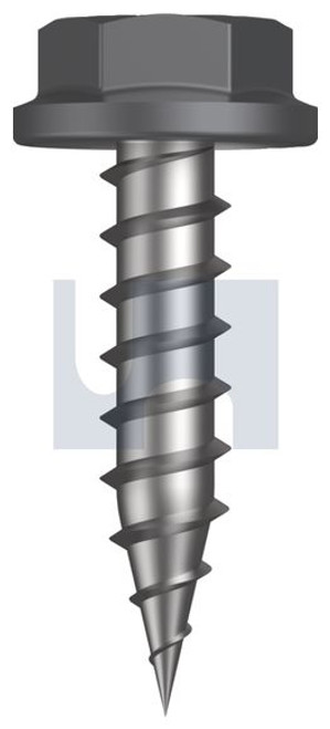 Needle Pt Self Drilling Screw Flanged Hex #10-12 X20 Basalt - Cl4