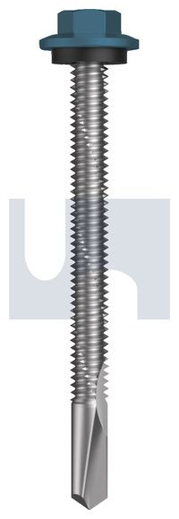 S500 Tiger Self Drilling Screw Hex Head + Washer #12-24 X65 Blue Ridge (Pacific Blue) -Cl4