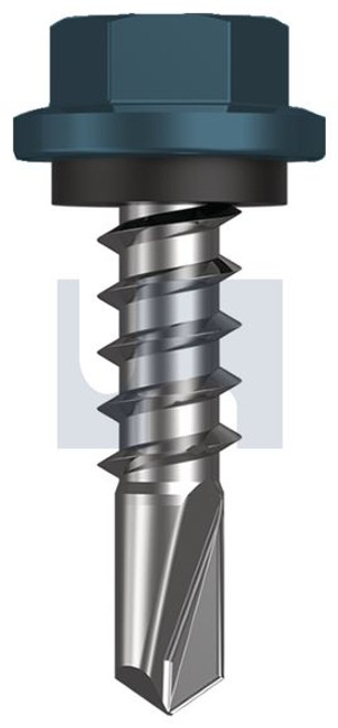 Metal Self Drilling Screw Hex Head + Washer #14-10 X25 Blue Ridge (Pacific Blue) -Cl4