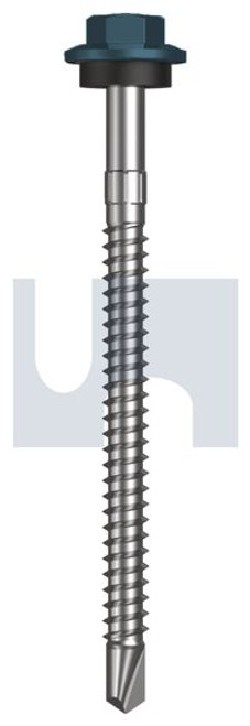 Metal Self Drilling Screw Hex Head + Washer #12-14 X75 Blue Ridge (Pacific Blue) -Cl4