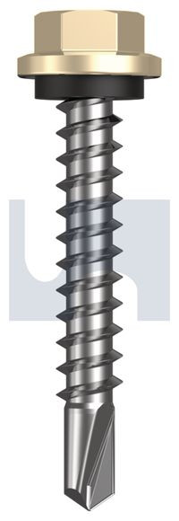 Metal Self Drilling Screw Hex Head + Washer #14-10 X42 Classic Cream (Smooth) -Cl4