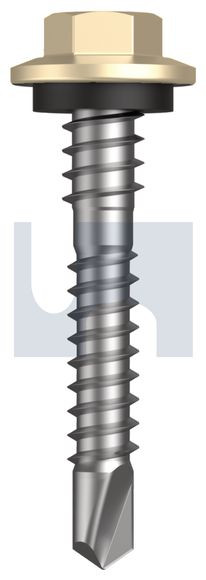 Metal Self Drilling Screw Hex + Washer + Xgrip #12-14 X37 Classic Cream (Smooth) -Cl4