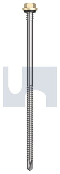 Metal Self Drilling Screw Hex + Washer + Xgrip #14-14 X150 Classic Cream (Smooth) -Cl4