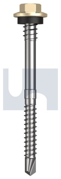 Metal Self Drilling Screw Hex + Washer + Xgrip #12-14 X68 Classic Cream (Smooth) -Cl4